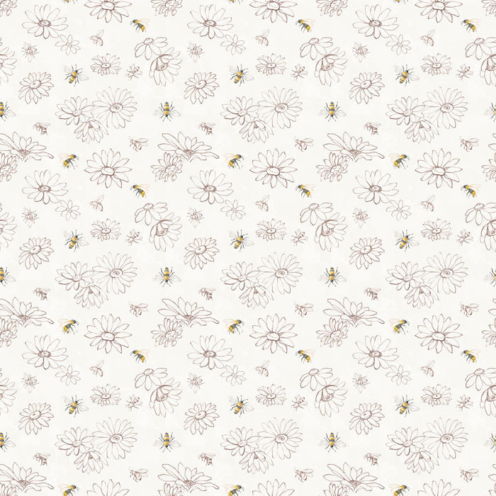 Daisy Field - Floral Sketch Cream