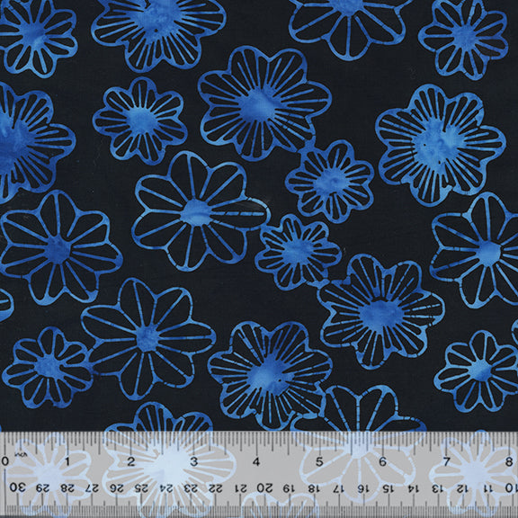 Midnight Moon Batiks - Lilypad Black
