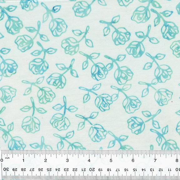 Fantasia Batiks - Rosebuds White