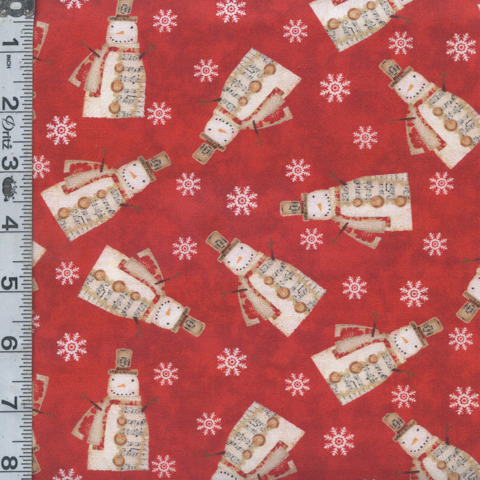 White Christmas - Musical Snowman Red