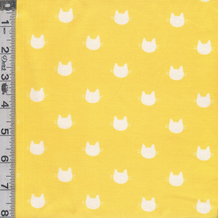 Litter-ary Cats - Cat Heads Yellow