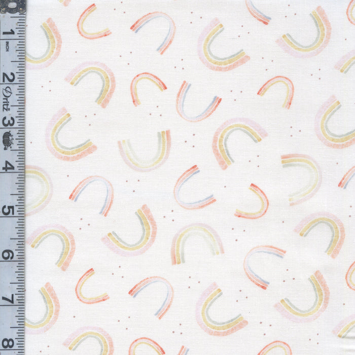 You Are My Sunshine - Tossed Rainbows White 8" Remnant