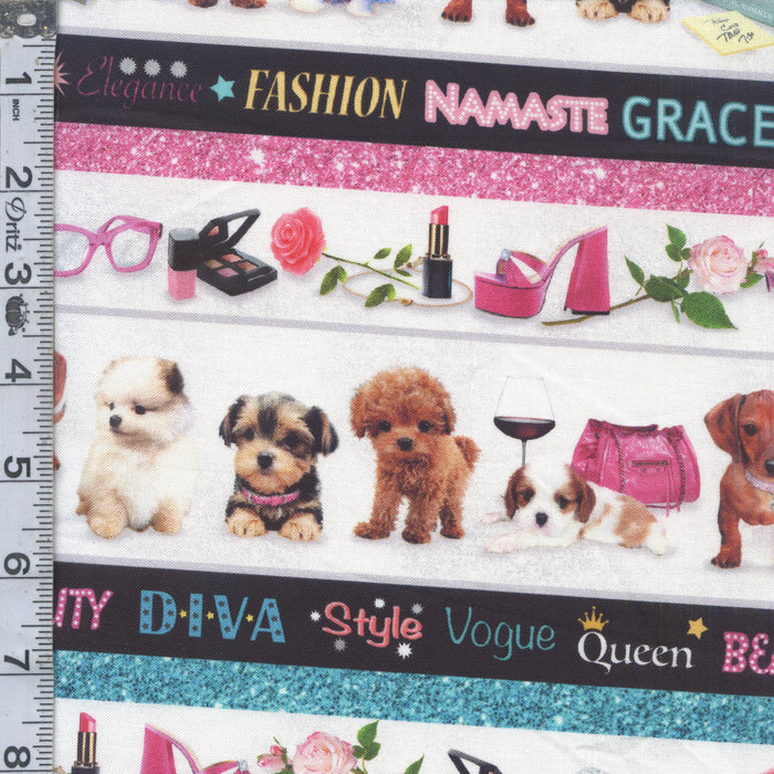 Diva Pups - Border Stripe White