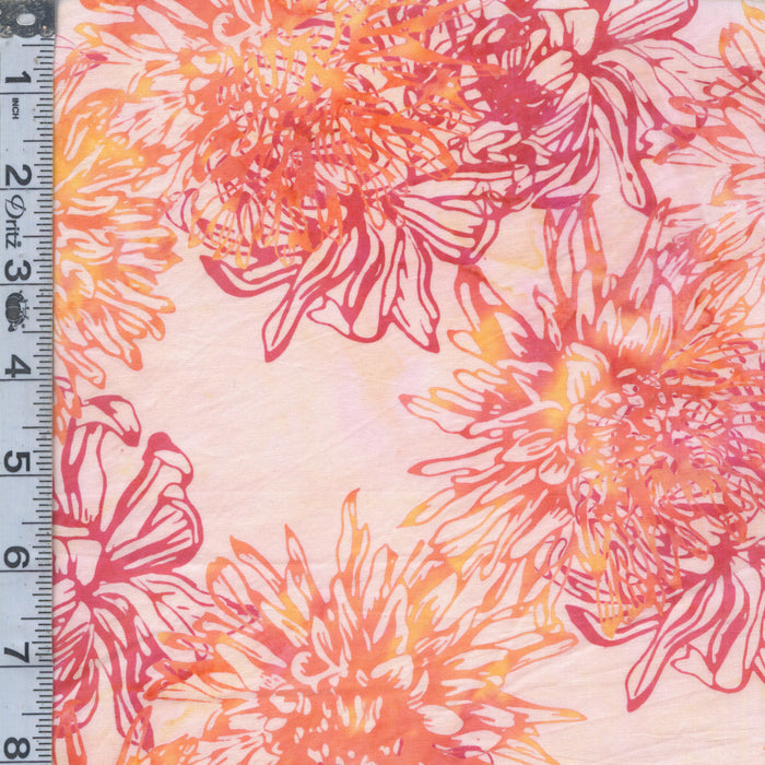 Sunset Hour Batiks - Large Flower Poppy