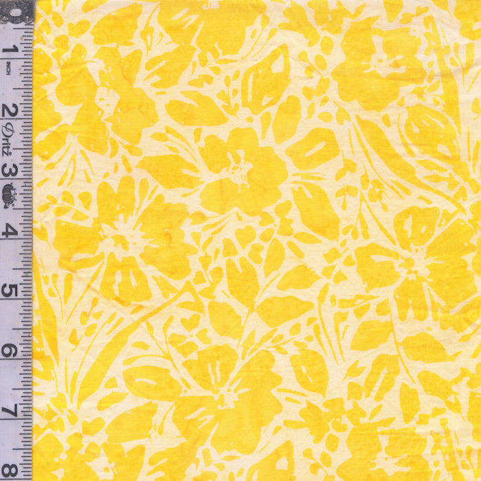 Sunset Hour Batiks - Tossed Floral Buttercup