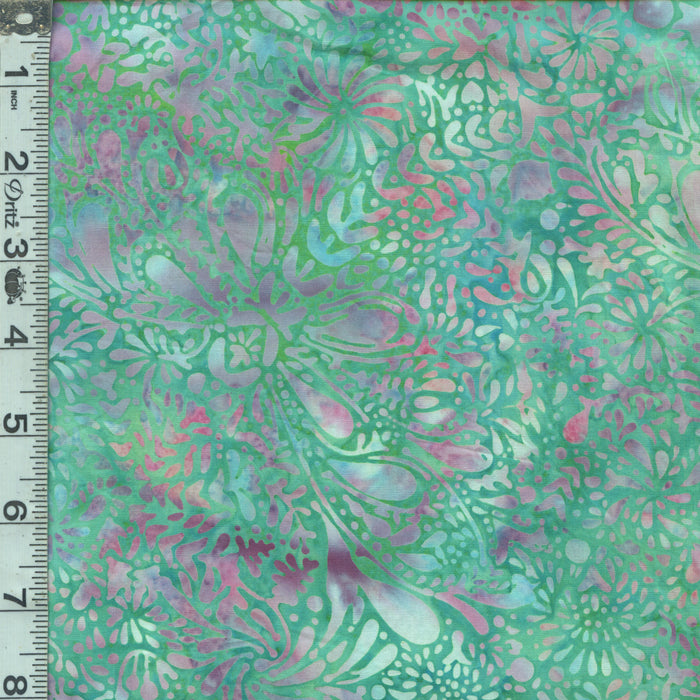 Tropical Treasures Batiks - Floral Bursts Jade