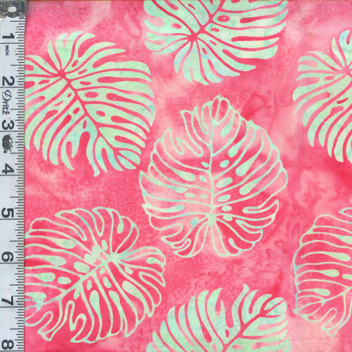 Tropical Treasures Batiks - Monstera Pink