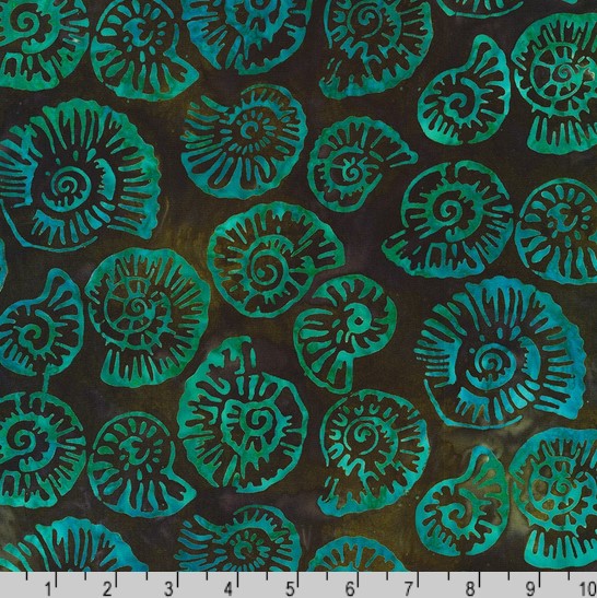 Beachcombers Batiks - Ammonites Espresso