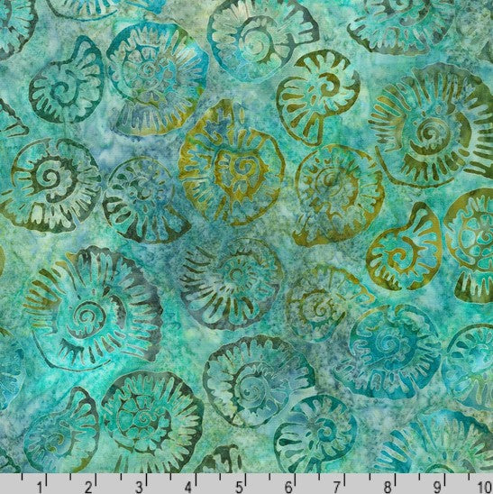 Beachcombers Batiks - Ammonites Eucalyptus