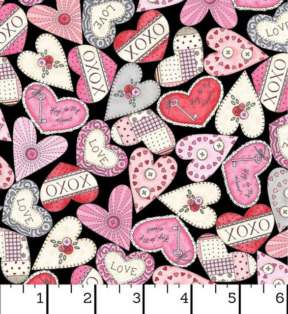 I Heart You - Packed Hearts Black 12" Remnant