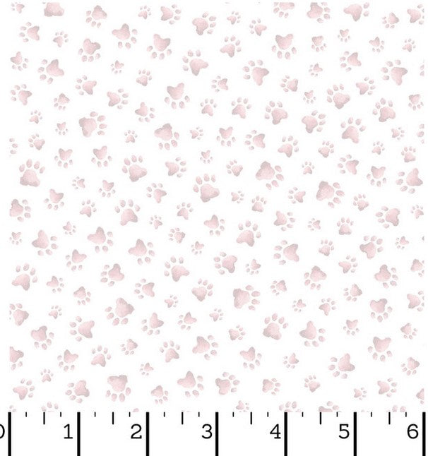 Whiskers & Paws - Paw Prints Pale Pink