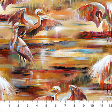 Tranquil Tides - Egrets Ochre/Multi