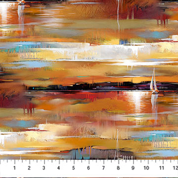 Tranquil Tides - Sailboats Ochre/Multi