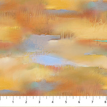 Tranquil Tides - Cloud Texture Ochre/Blue