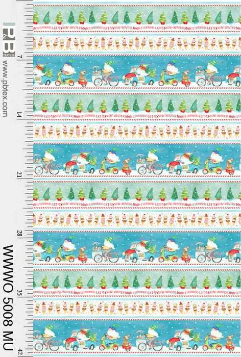 Wheeling Winter Wonderland - Stripe Multi 12-1/2" Remnant