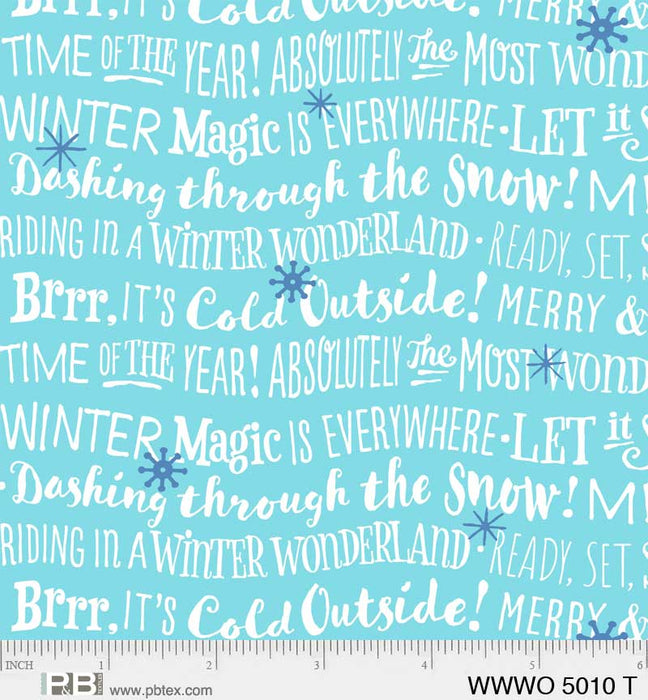 Wheeling Winter Wonderland - Words Teal