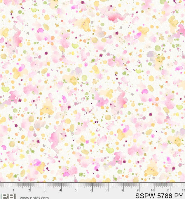 Sally's Speckle 108" Wide - Pink Yellow