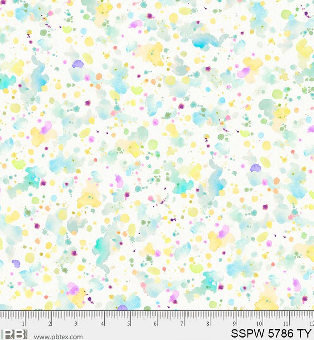 Sally's Speckle 108" Wide - Teal Yellow