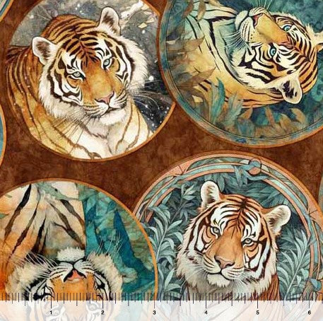 Eye of the Tiger - Tiger Circle Collage Copper