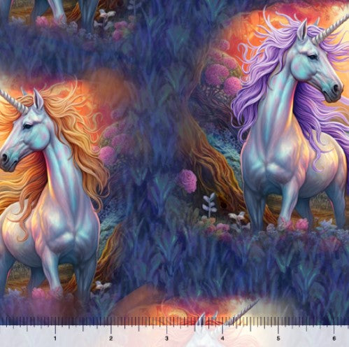 Mystical Unicorn - Vignettes Navy