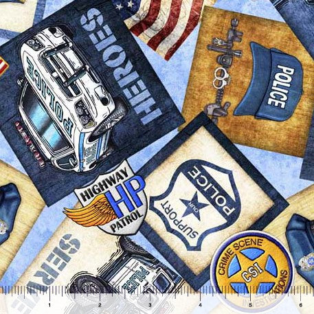 American Heroes Police - Police Motifs Blue