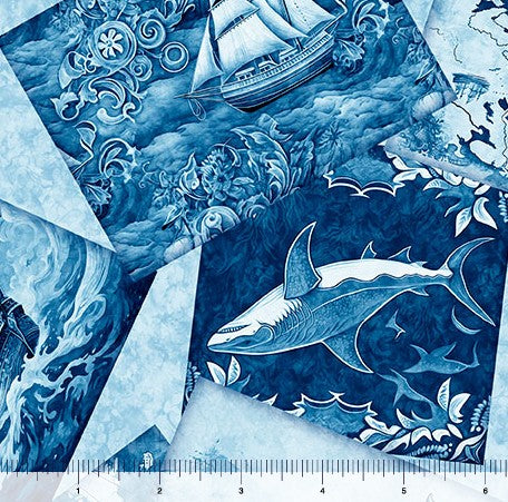 Ocean Blues - Nautical Motif Blue