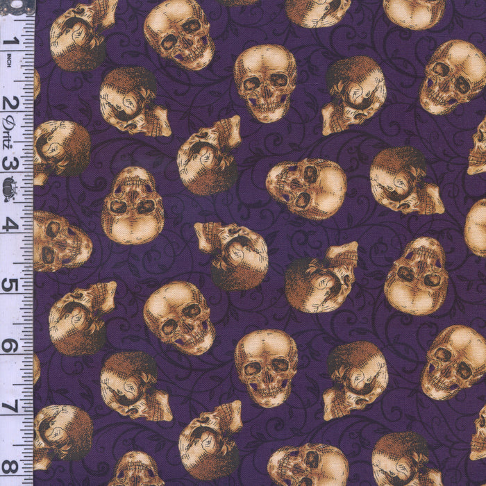 Bones Collection - Tossed Skulls Dark Plum