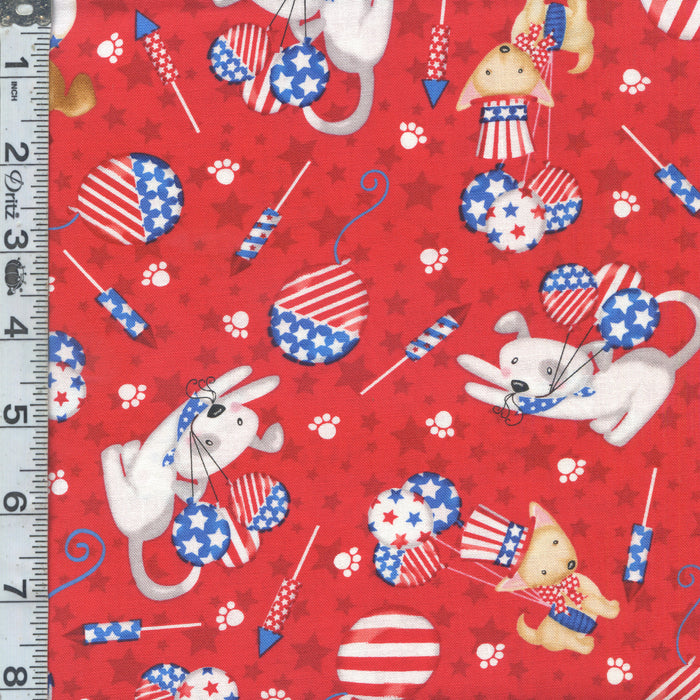 Patriotic Pooch - Pups & Ballons Red