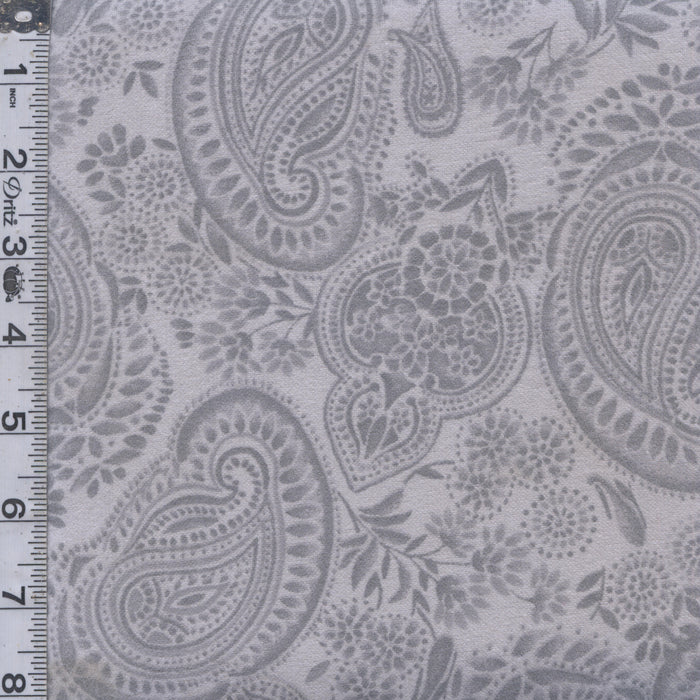 Tranquil Flannel III 108" Wide - Floral Paisley Gray
