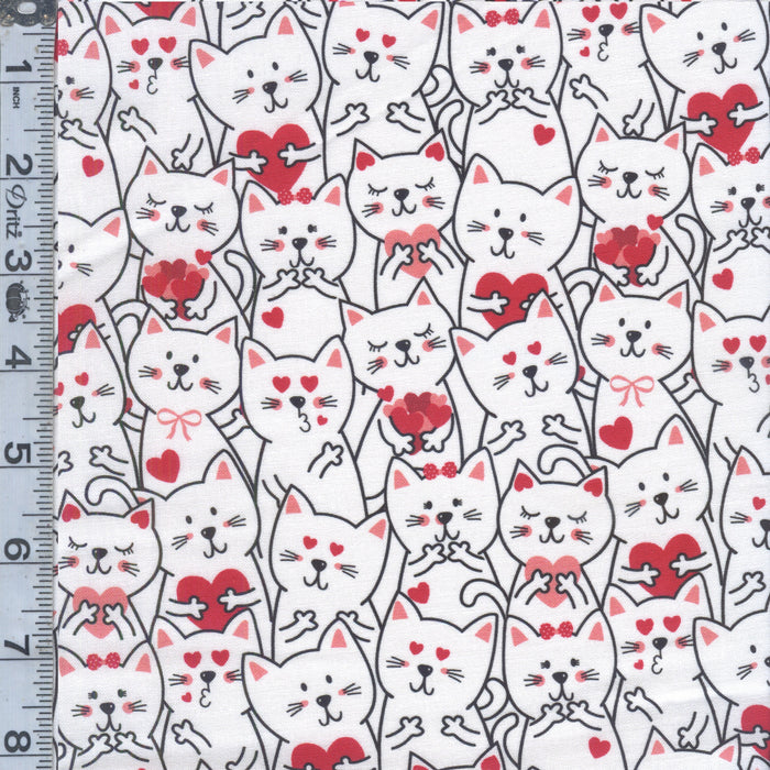 Smitten Kitten - Packed Cats With Hearts White