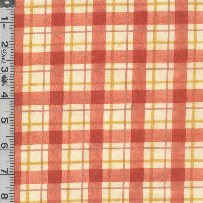 Sunflower Splendor - Plaid Cream/Red