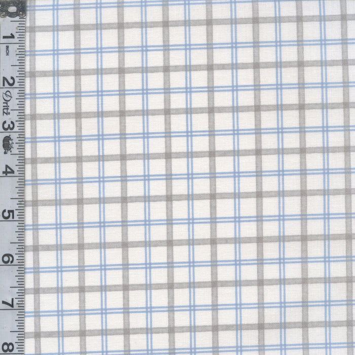 Bees & Blooms - Plaid White/Gray
