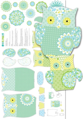 Owls and Pals Panel - Patterned Owls White