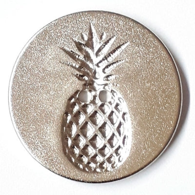 Novelty Button - 18mm SIlver Metal Pineapple