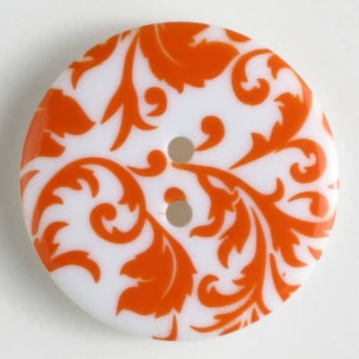 Fashion Button 25mm - Orange & White