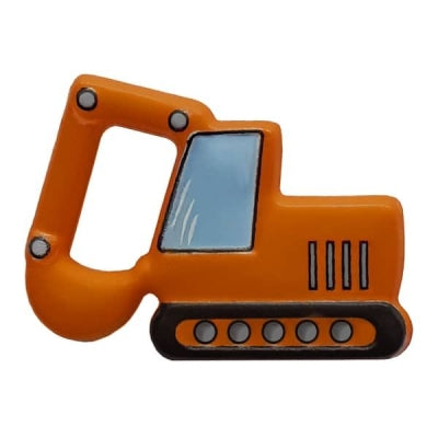 Novelty Button - 28mm Excavator Orange