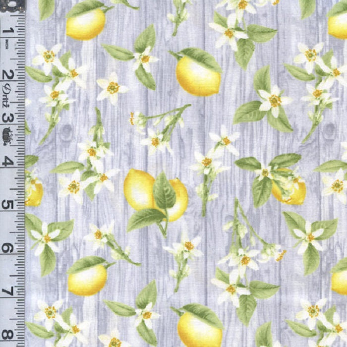 Fresh Picked Lemons - Floral Lemons Grey