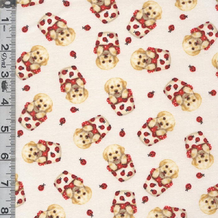 Trendy Pups - Ladybugs & Puppies Cream