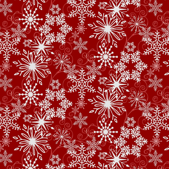 Joyful Snowmen - Snowflakes Red