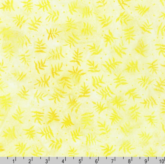 Artisan Batiks: Petite Pastels - Ferns Yellow