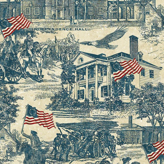 America 250 Stonehenge - Toile Navy/Beige