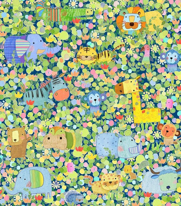 Jungle Friends - Baby Jungle Animals Navy
