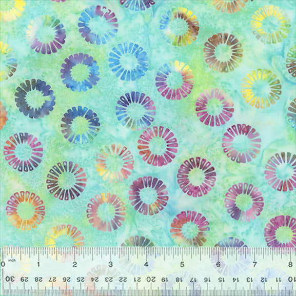 Lollypop Batiks - Petal Wheels Spearmint