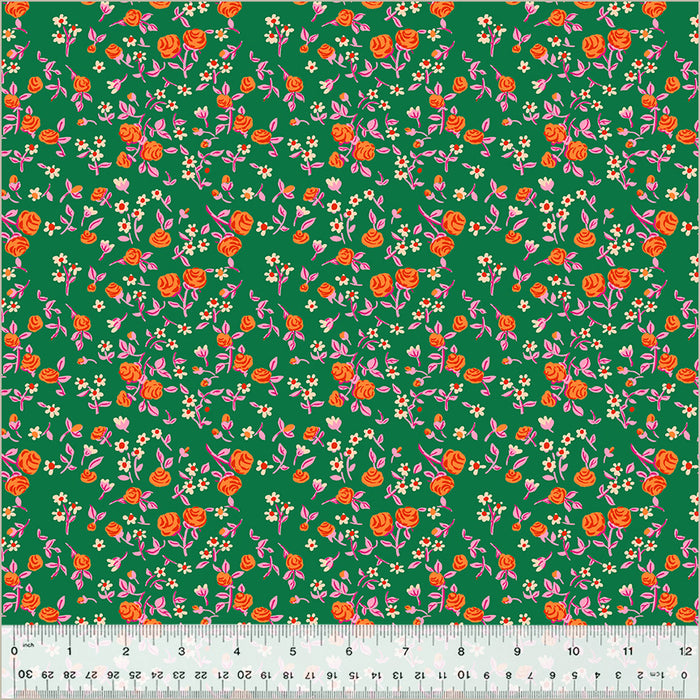 Heather Ross by Hand - Mousy Floral Emerald