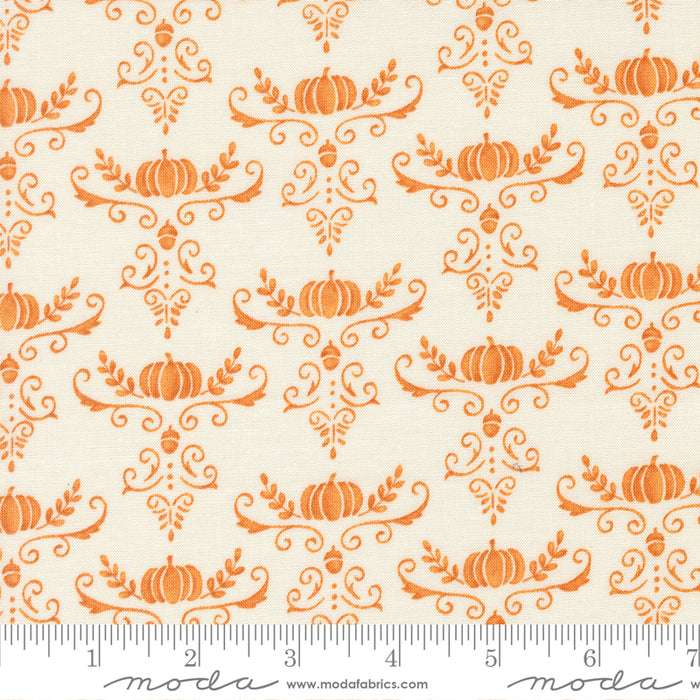 I Love Fall Most Of All - Pumpkins & Vines Damask White Pumpkin
