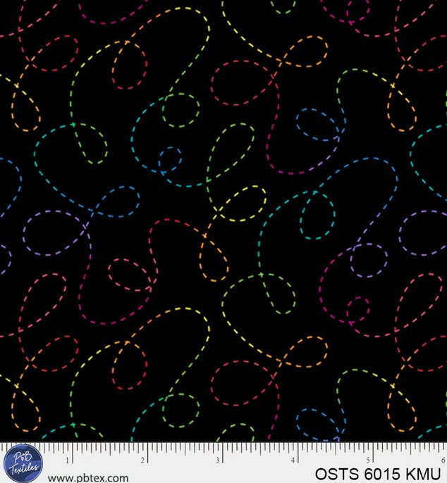 One Stitch Two Stitch - Black Rainbow