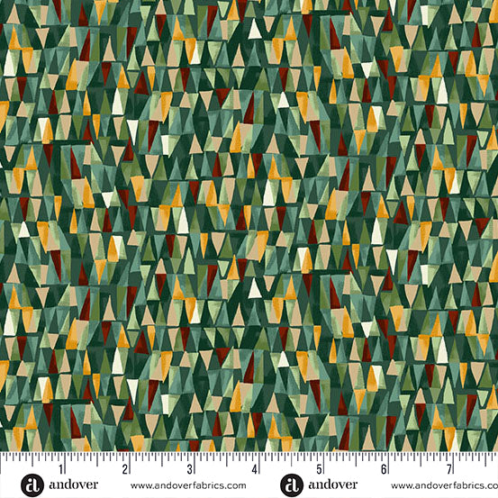 Golden Metallic - Geometric Green