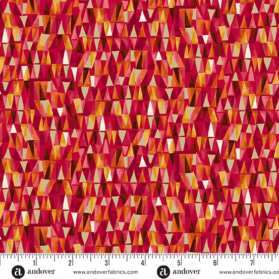 Golden Metallic - Geometric Red