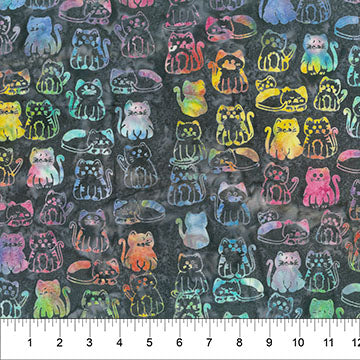 Meow Meow Batiks - Kitties Charcoal