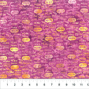 Meow Meow Batiks - Words Raspberry